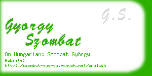 gyorgy szombat business card