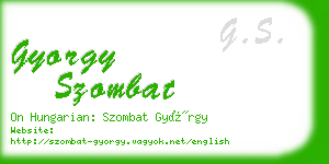 gyorgy szombat business card